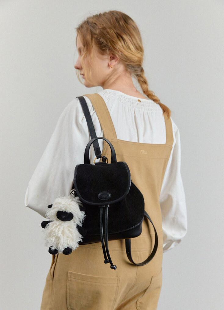 틸버 시에나 레더 백팩 블랙