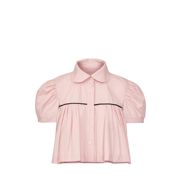 SHIRRING CROP BLOUSE (PINK)