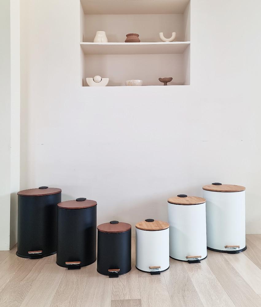 우드 리드 앤 페달 휴지통 나무 쓰레기통 더스트빈 5L 12L 20L