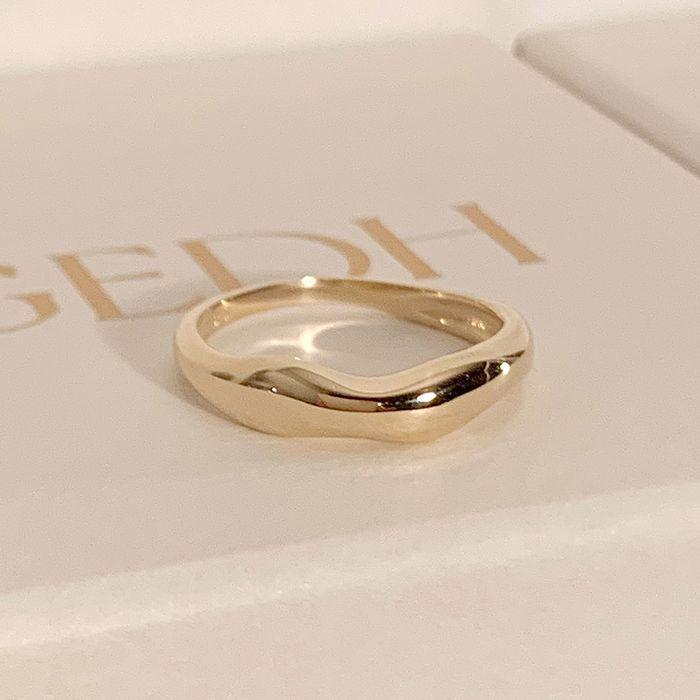 14K 18K 내추럴 물결 반지