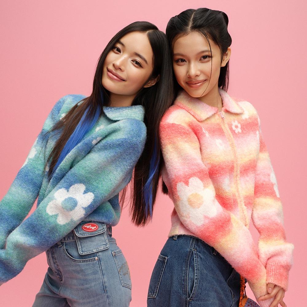 플라워 니트 집업