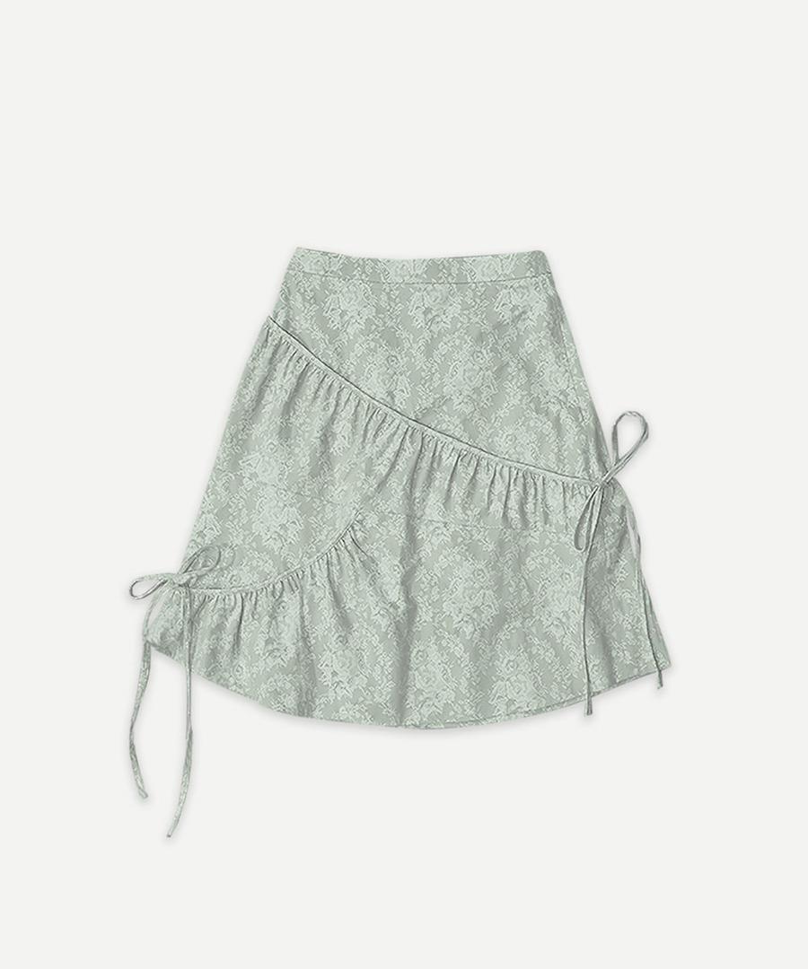Teddy Jacquard Midi Skirt Mint Cream