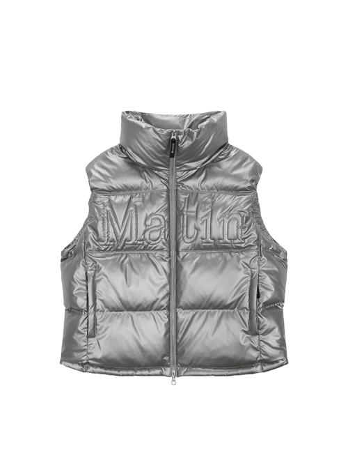 BIG LOGO POINT DOWN VEST FOR WOMEN IN SILVER