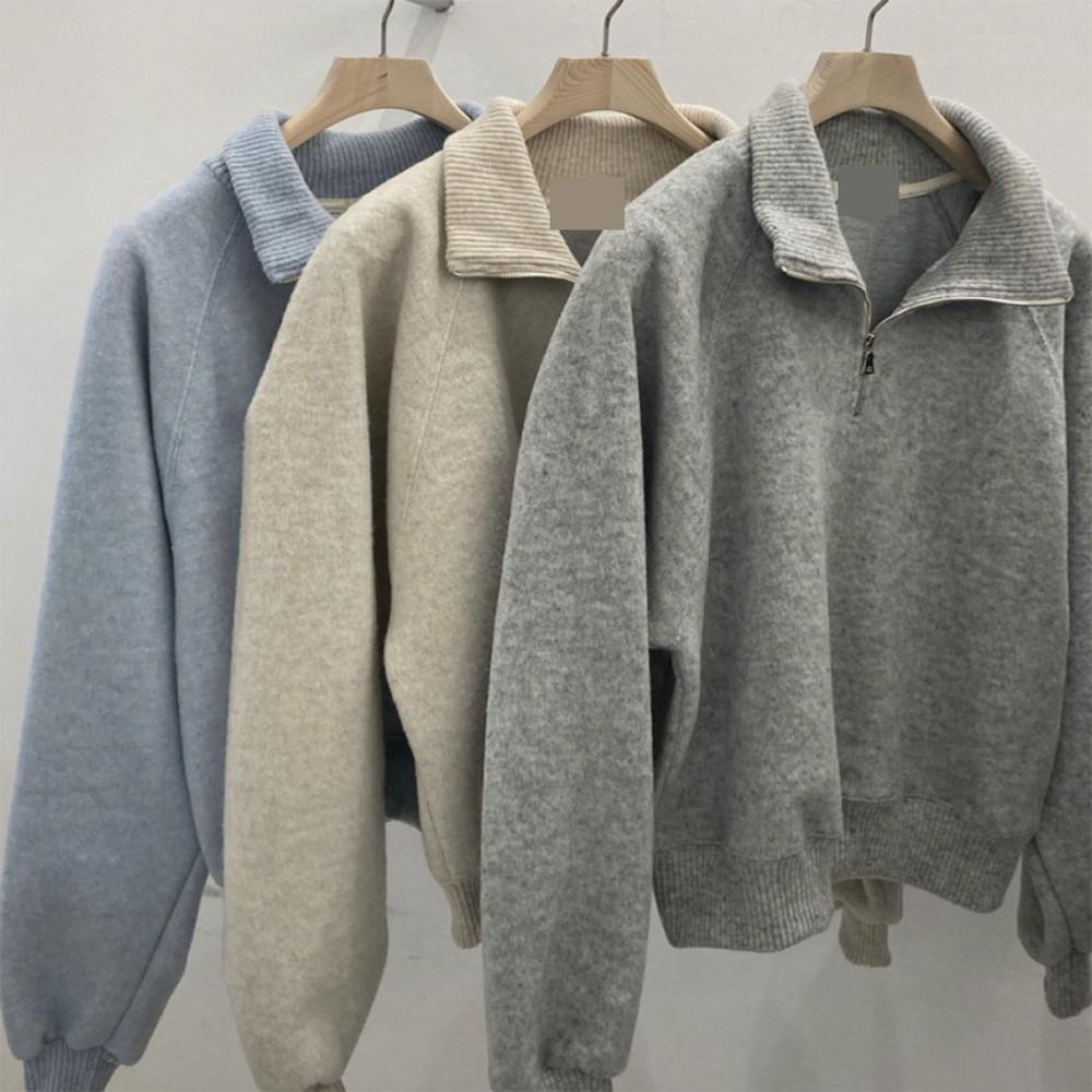 (그레이당일) 3color 마르쉐 울반집업 헤비집업니트