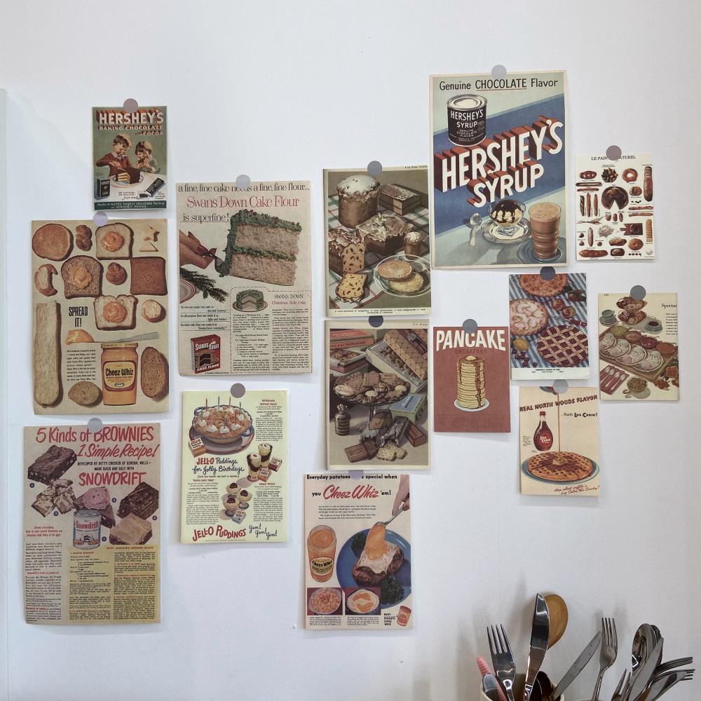 빈티지 레트로 레시피 엽서 하이틴 감성 엽서 사진 페이퍼 14장