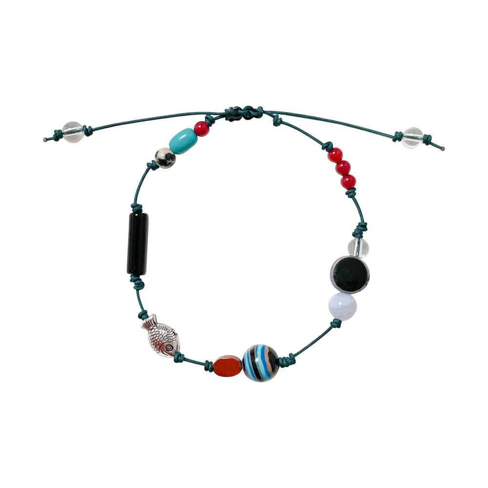 너울 원석 매듭 팔찌