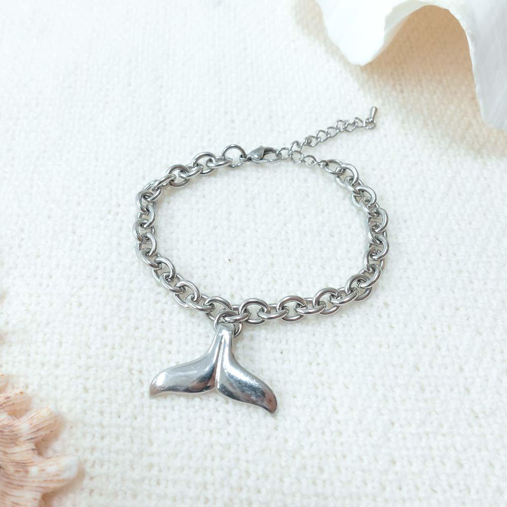 고래 펜던트 써지컬스틸 굵은 체인 기부팔찌 / 해양생태계 환경 후원