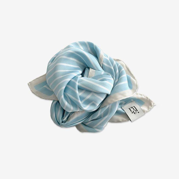 Cylinder scarf Stripe light blue