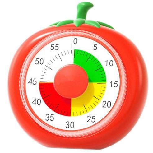 교실 시각 타이머 기계식 책상 카운트다운 시계 디자인 시간 관리 도구 알람 60, Red, 1개