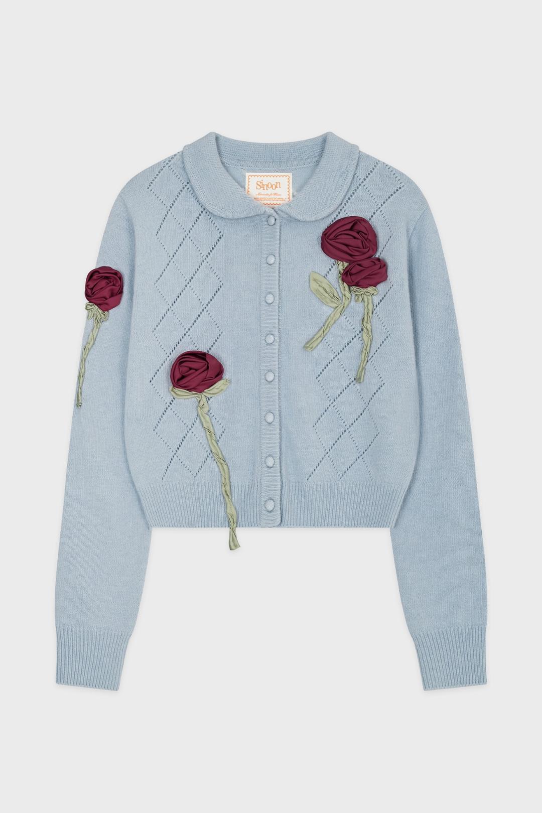SN Rosette Punching Cardigan (Blue)