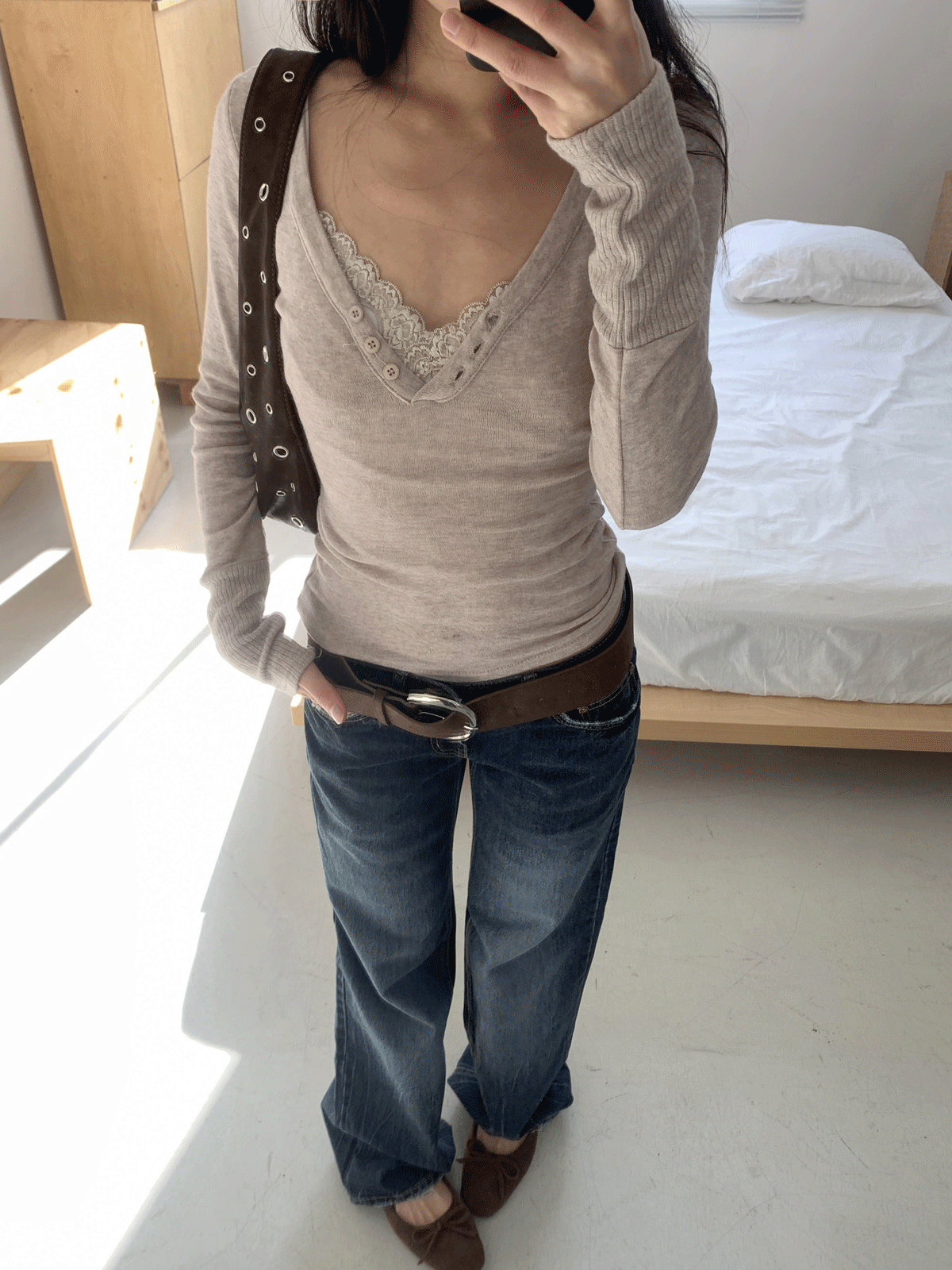 온마인드 [BEST] LOW STRAIGT DENIM ( 입고지연 )