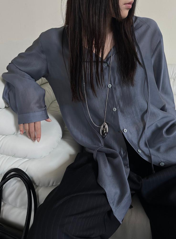 어베디 시스루 블라우스