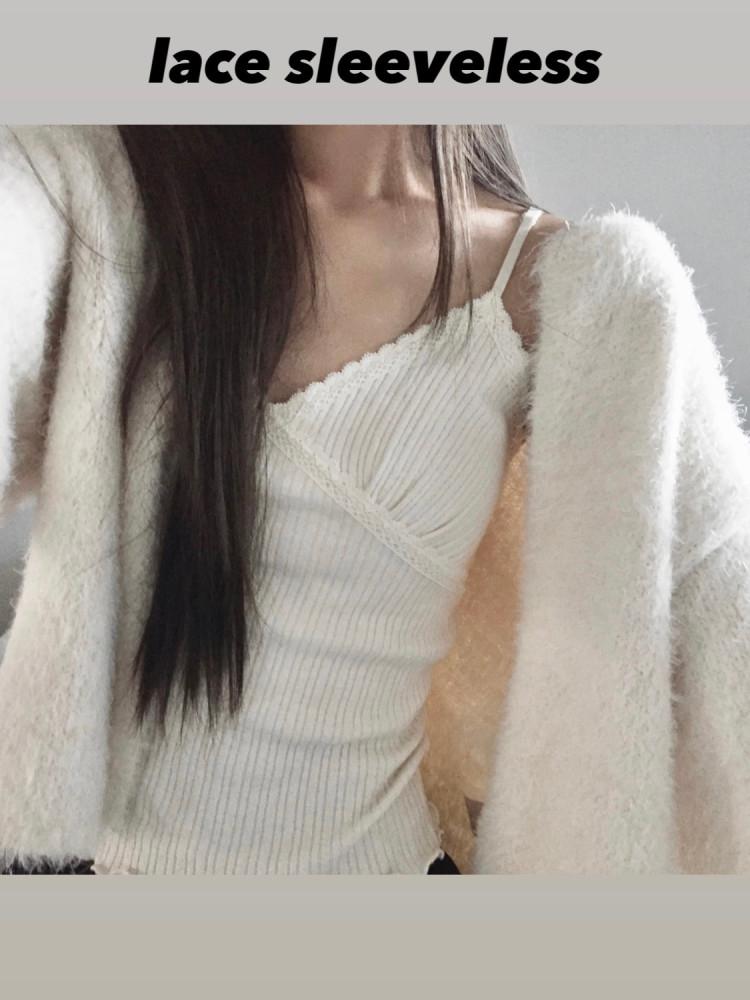 lace sleeveless (cream)