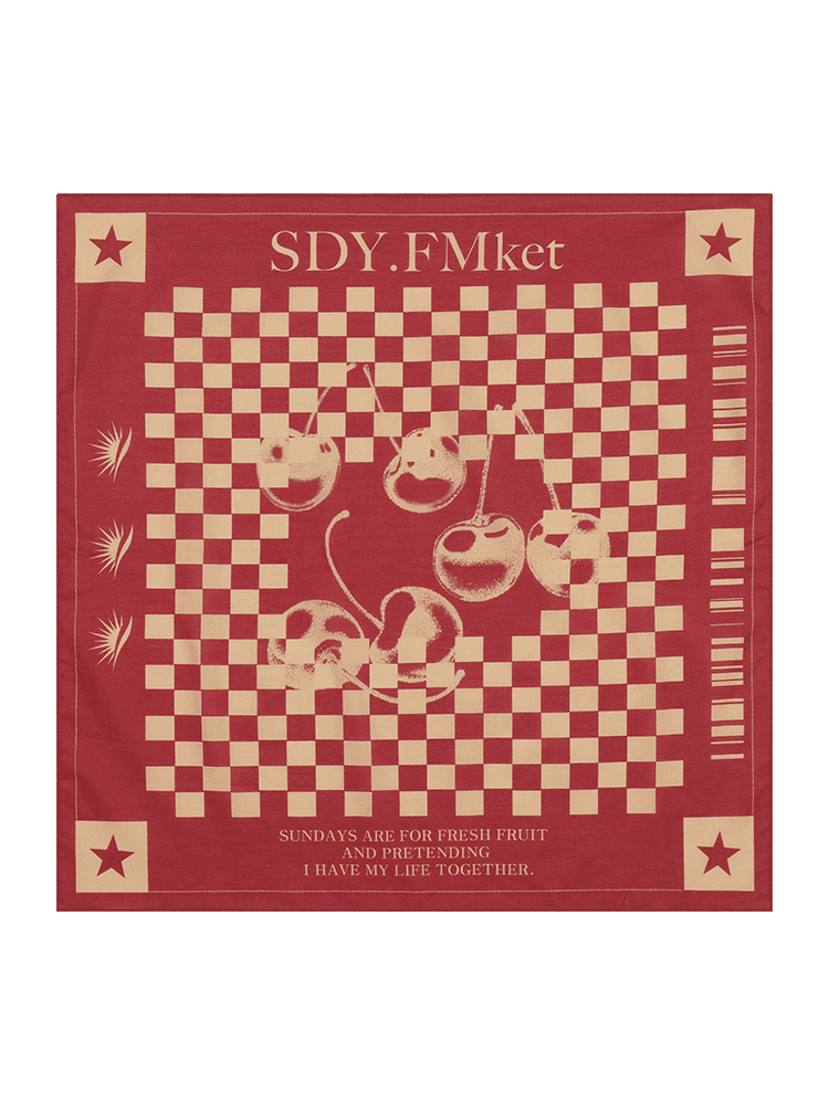 CHERRY CHECK BANDANA RED : 선데이후르츠마켓