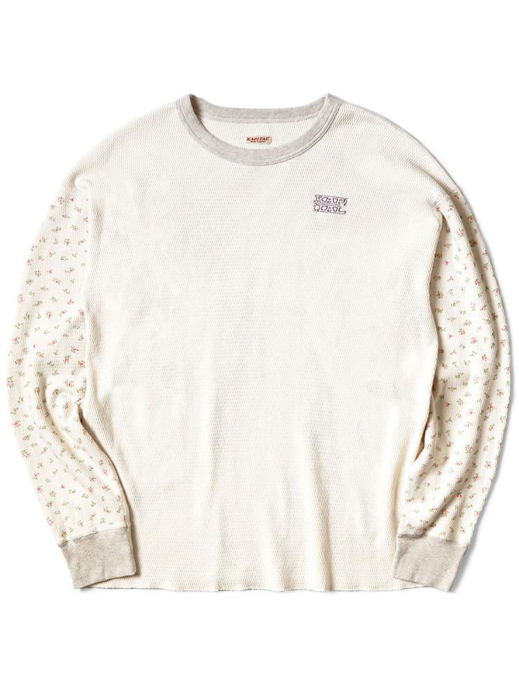 KAPITAL 캐피탈 와플 천축 잔꽃 pt 2TONE 롱T (KAPITAL 자수) K2409LC045