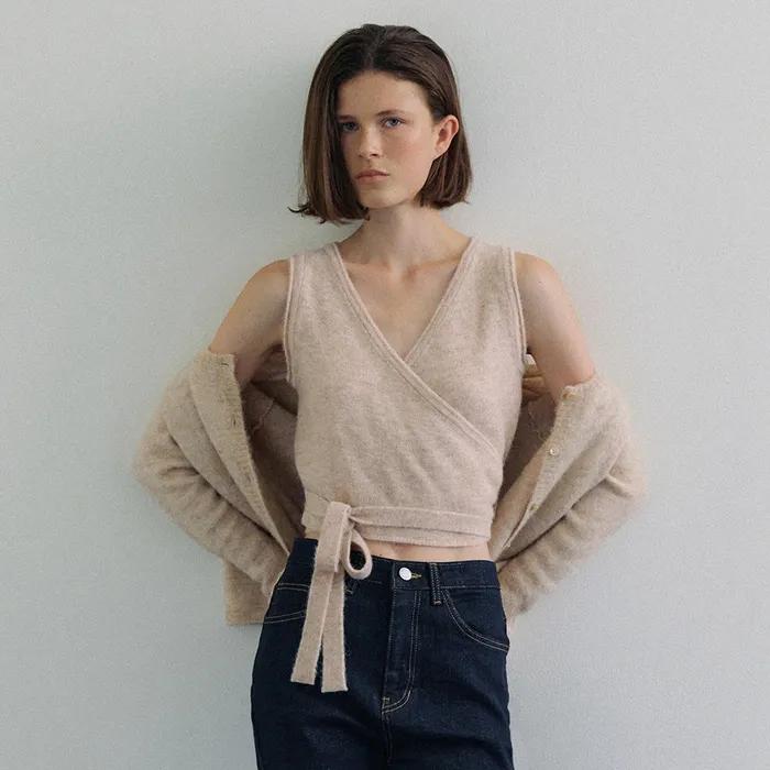 [베이지 10/30 예약배송] [알로하,하린 착용] [7th] WOOL ALPACA WRAP KNIT_4COLOR