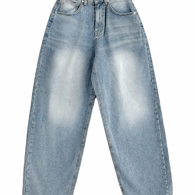 [당일출고][OOTJ] 그레이쉬 연청 와이드 데님 팬츠 청바지