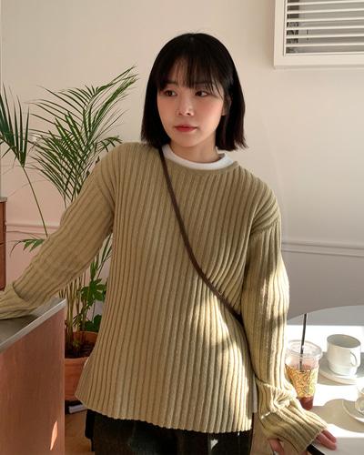 [울 50%] 어템트골지워머knit ( 4color )