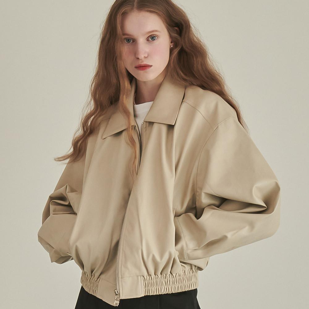 [리퍼브] ECO LEATHER BLOUSON JACKET Beige