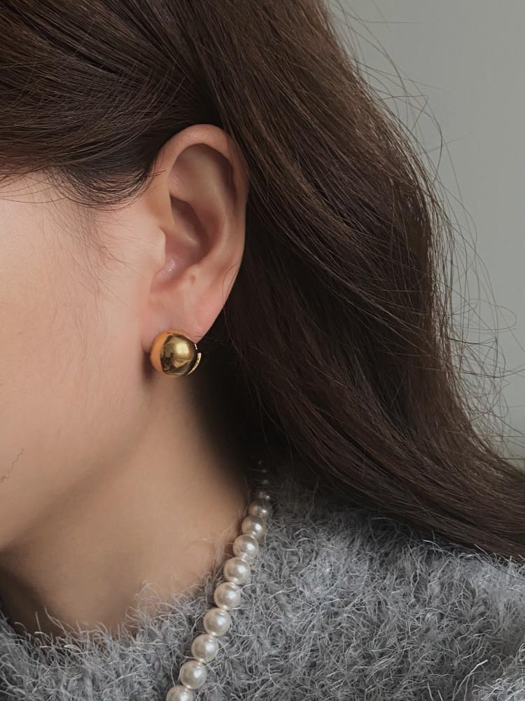 실버925 18K도금 넛츠 볼 원터치 은 귀걸이