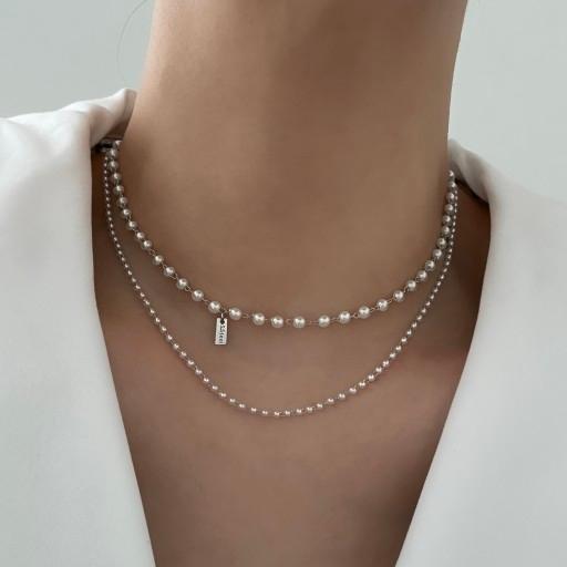 써지컬스틸 진주 초커 목걸이 2종 옵션