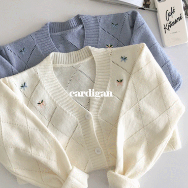 [무료배송]플라워 블리 크롭 니트 가디건(2color)