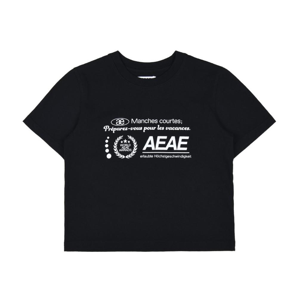 [aeae] NEW LOGO CROP T-SHIRTS (Black) 뉴로고 크롭 반팔티