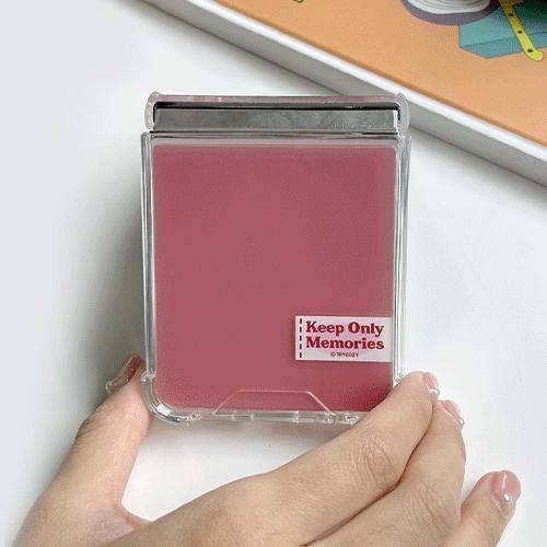 [Z FLIP 3 4 5 호환] 트라이코지 솔리드 라벨 뮤트 갤럭시Z플립시리즈 투명범퍼케이스