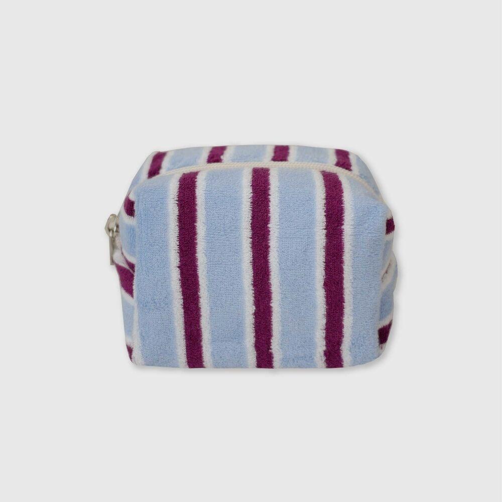 Stripe terry pouch - purple blue (2sizes)