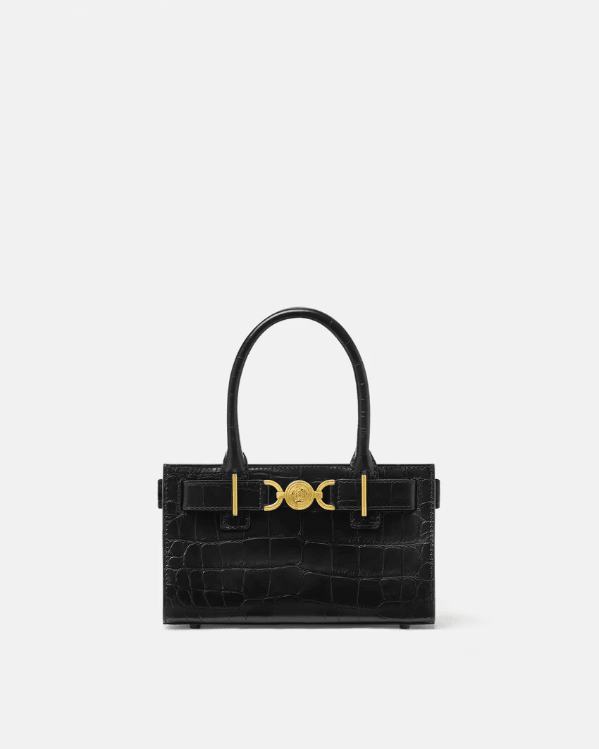 Croc-Effect Medusa '95 Small Tote Bag