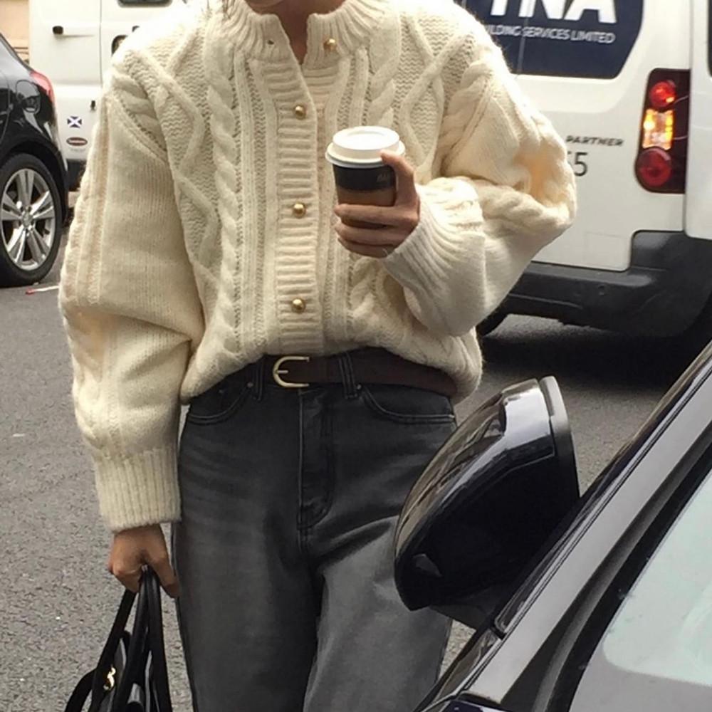 [회당일] 오버테이크 마틸다 골드 금장 가디건 (3col)