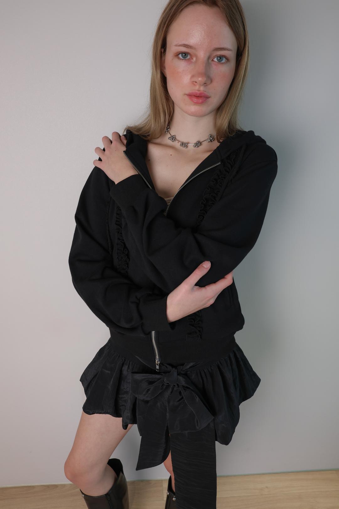 PUMPKIN SHIRRING RIBBON MINI SKIRT