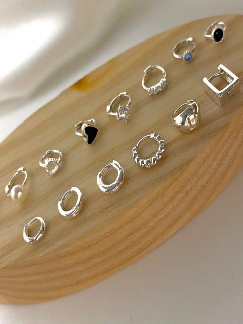 실버925 미니 원터치 링 피어싱 귀걸이 (낱개) D day 디데이