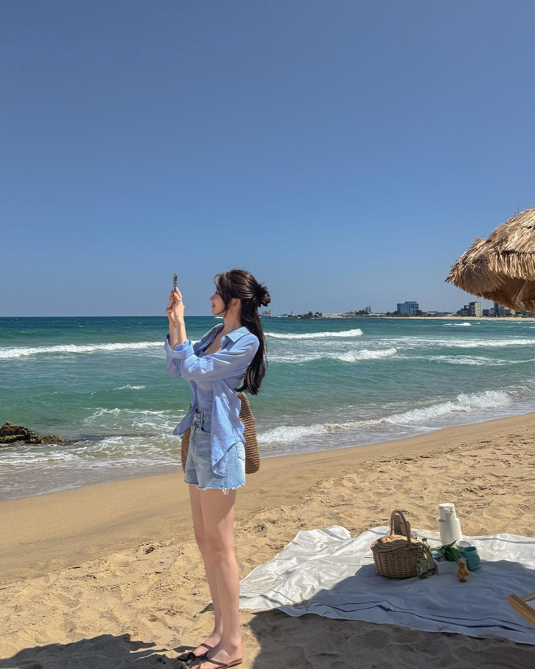 [기획특가]스토 슬리브리스&셔츠set(세트상품 세트아이템 여름 여름나시 나시 나시추천 셔츠 긴팔셔츠 살안타템 호캉스 휴가룩 휴가 데일리룩 바캉스 장마템 장마룩)