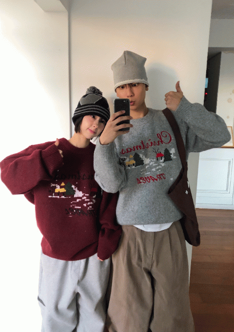 트레이 크리스마스 니트