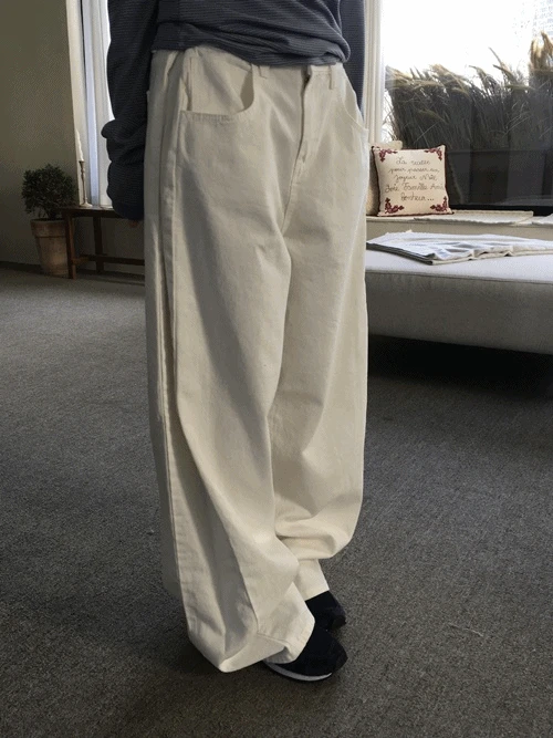 비비 폴딩 코튼 팬츠 (2color)