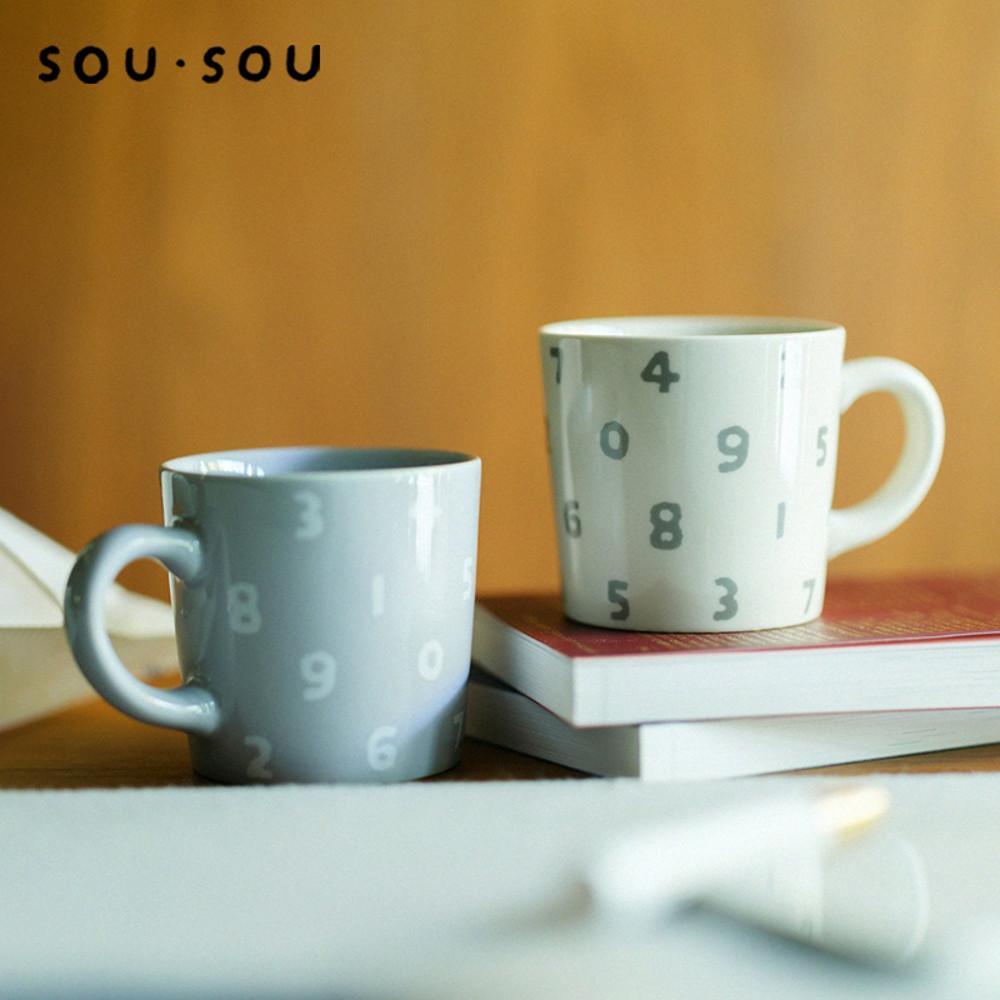 SOUSOU 소우소우 숫자 머그컵 미노야키 250ml (2컬러)