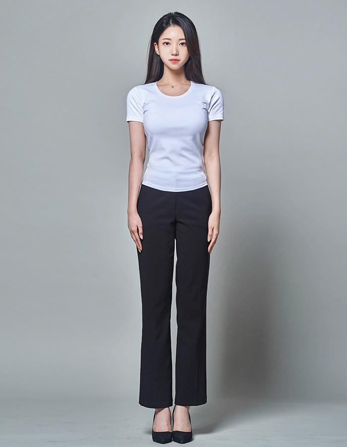 2022 [U-우먼] 슬림핏 오픈크루넥 티셔츠