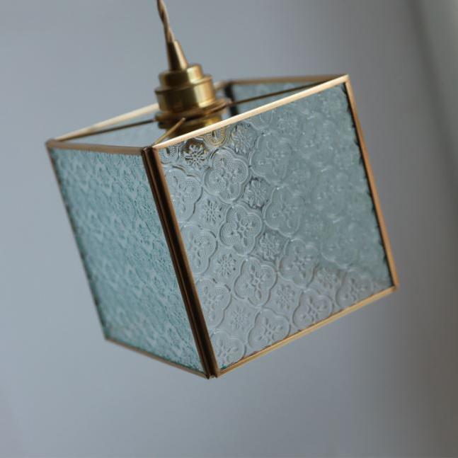 은은한 레트로 감성 베고니아 패턴 빈티지 유리 팬던트 천장조명 카페 인테리어 전등