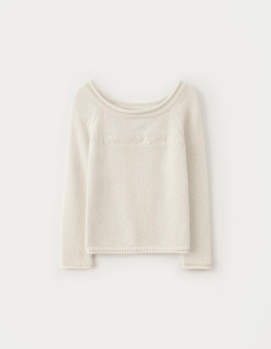 [Release] 12.24 출고 Bold Logo Alpaca Boat Knit - Ivory