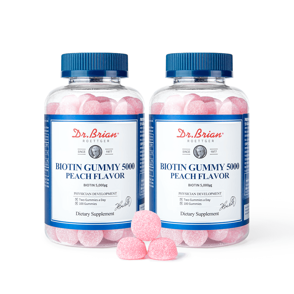 [이너뷰티🤍] 닥터브라이언비오틴 구미 5000 복숭아맛 (100구미) x 2ea