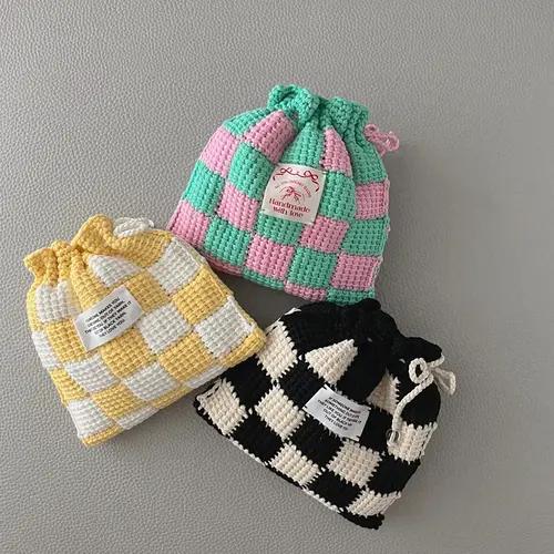 코바늘 아프간 체커보드 파우치뜨기 도안 ( 영상포함 )