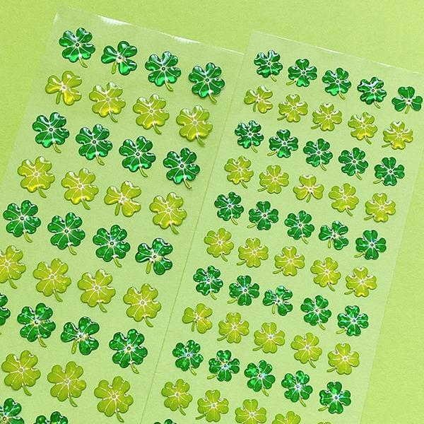 [홀로그램 에폭시] 스티커펀 클로버 스티커