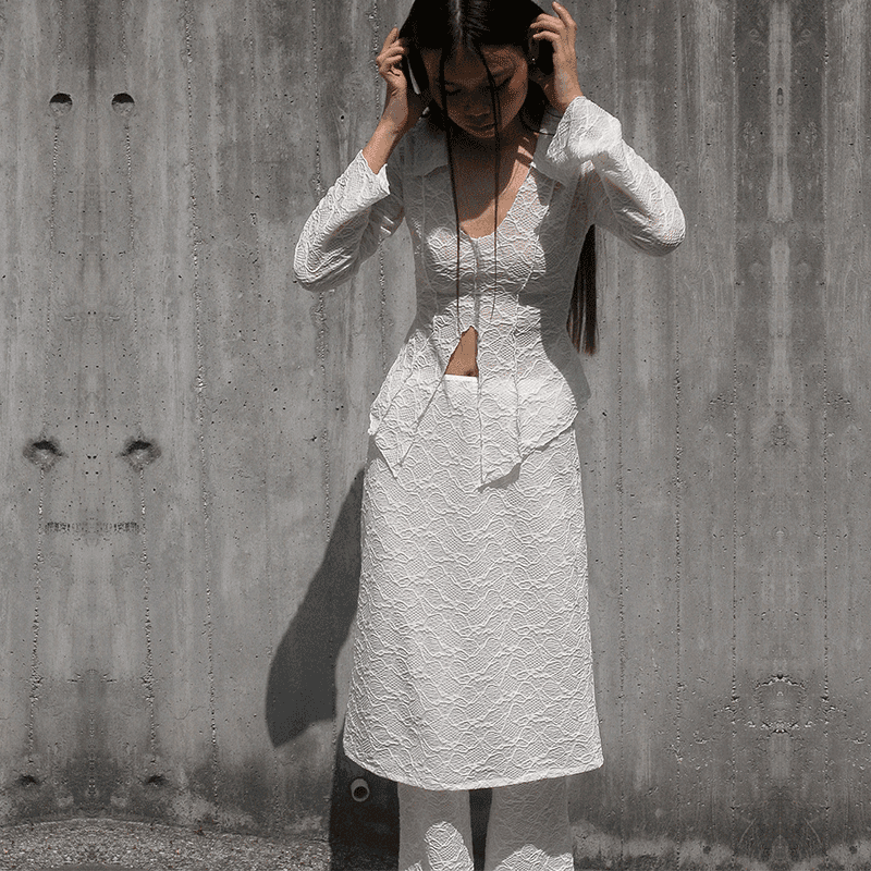 [JAESHIN] TWISTED LAYERED SKIRT