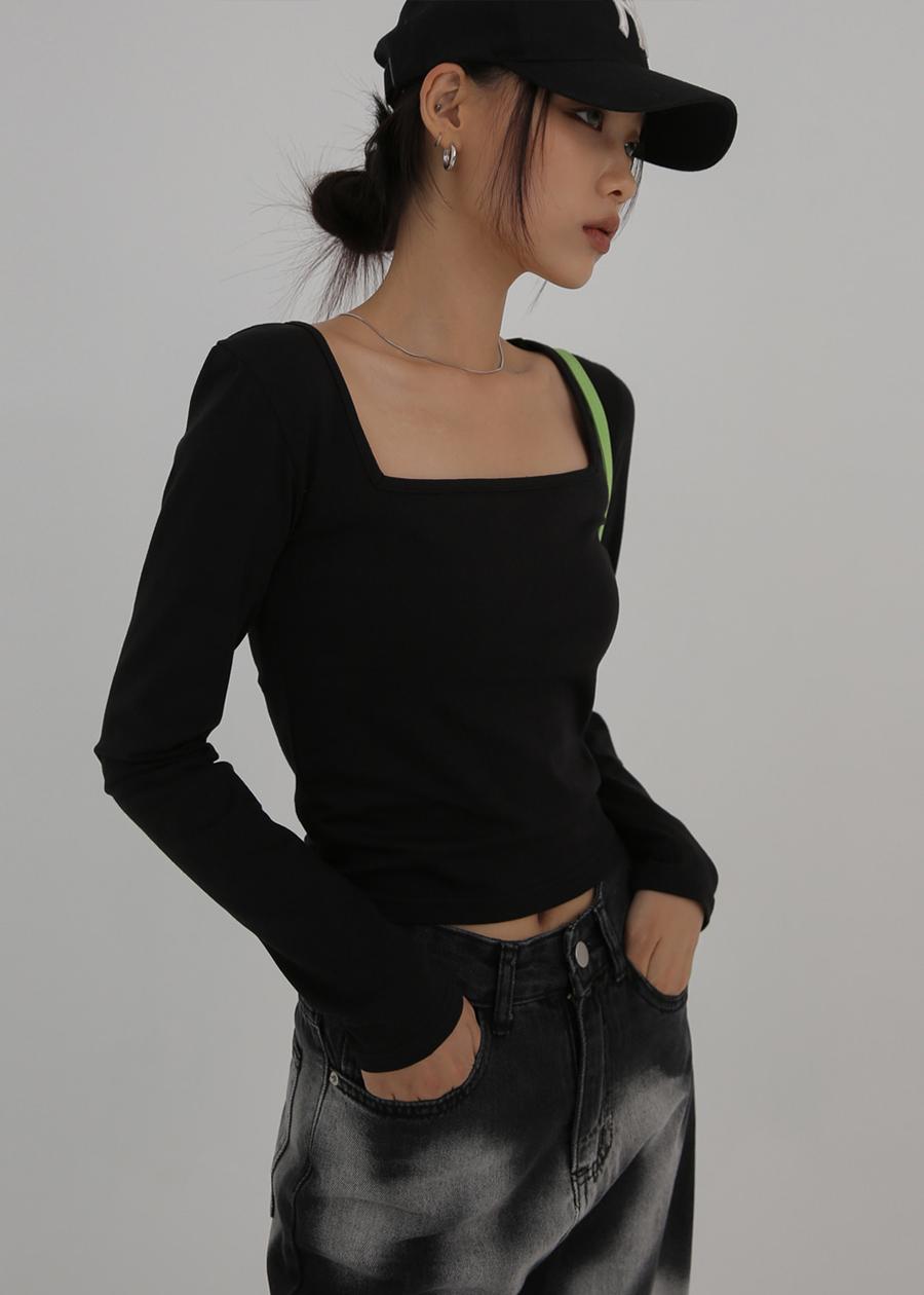 블랙업 [1만장판매] [MADE] 레빌리 스퀘어넥 티셔츠