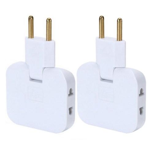 EU US 중국 돼지코 플러그 한국 변환 멀티 어댑터 110v 220v 3in1 틈새 화이트 2개 구성 - 플러그/어댑터 | 쿠팡