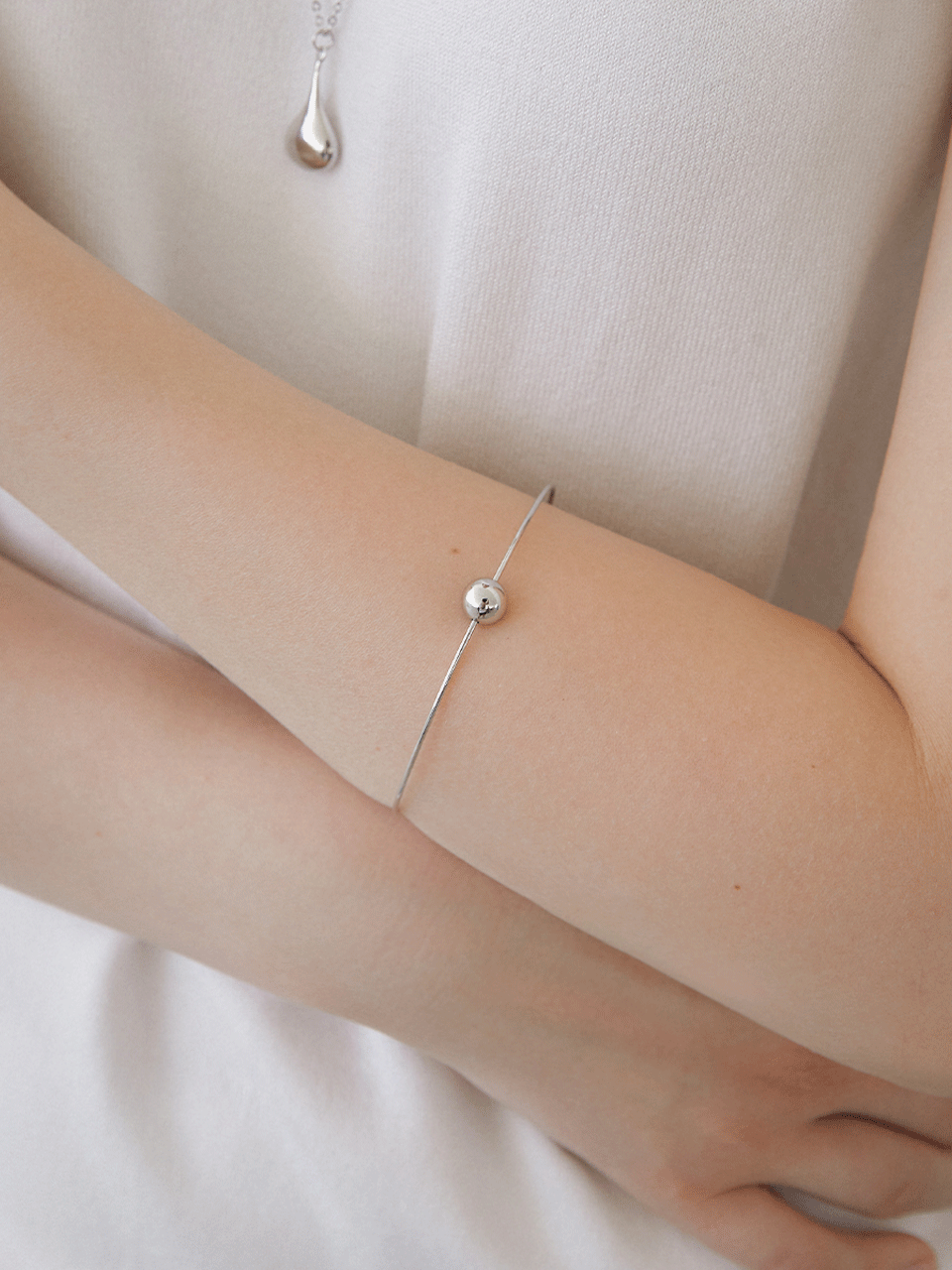 simple one ball bracelet (W010_silver)