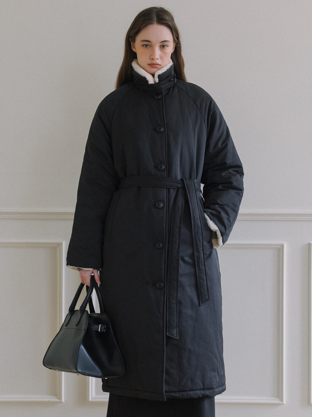 Fur Padding Coat - Black