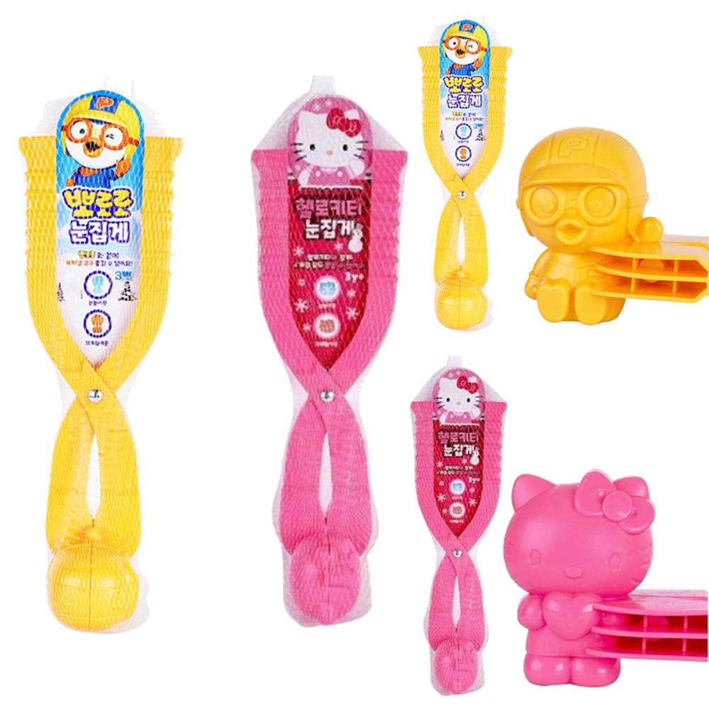 오리집게 뽀로로 헬로키티 눈집게 캐릭터 눈사람 만들기 장난감