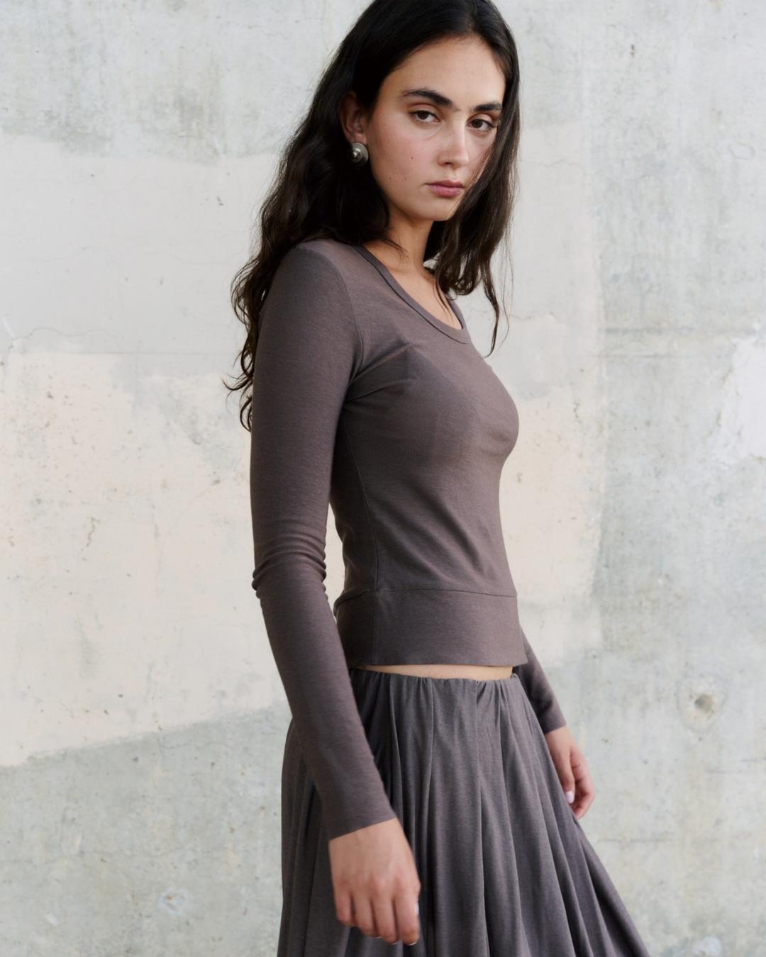 Block Long Sleeves - Charcoal Brown